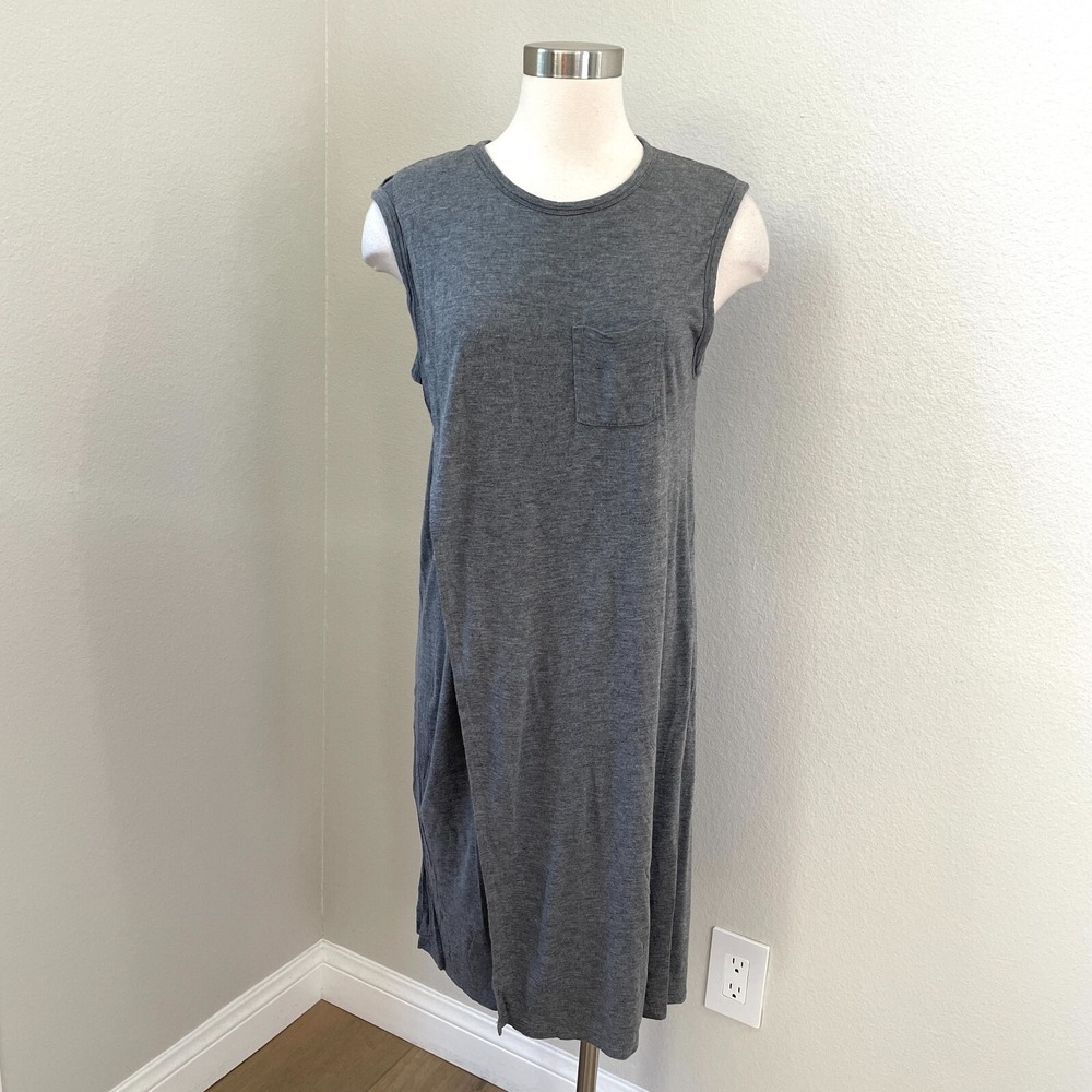 T Alexander Wang Womens Medium Layered Gray Tank Dress Sleeveless Stretch